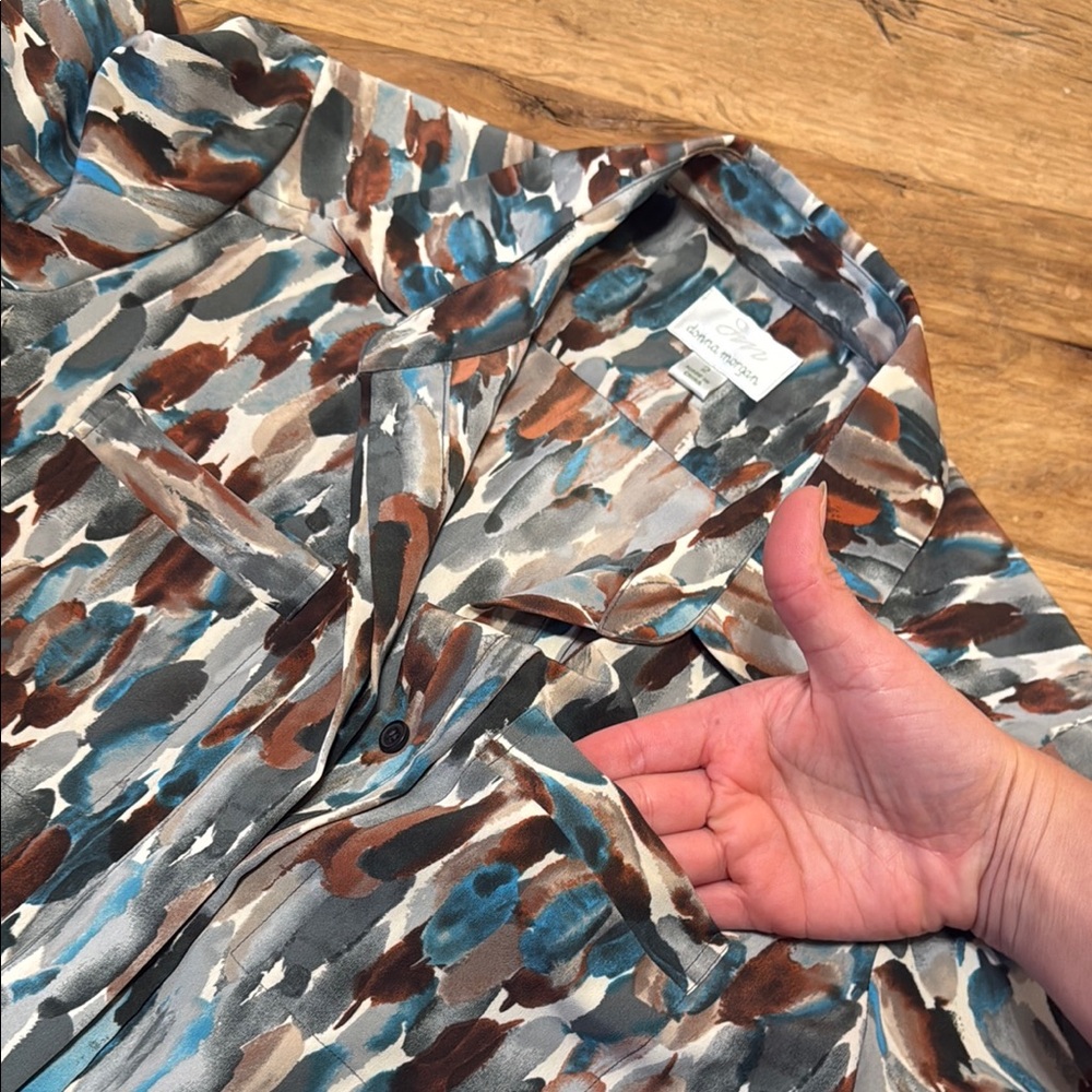 Donna Morgan watercolor drawstring Mini Dress Size 2 M1 - Picture 6 of 9